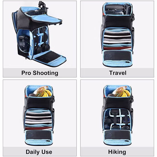 Sacs à dos étanches pour drones Vintage 2 DSLR Camera Carrying Backpack