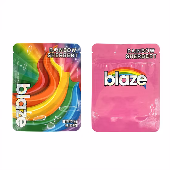Vente en gros personnalisé imprimé doux au toucher enfant résistant aux odeurs refermable Ziplock 3.5g bonbons holographique Mylar sacs