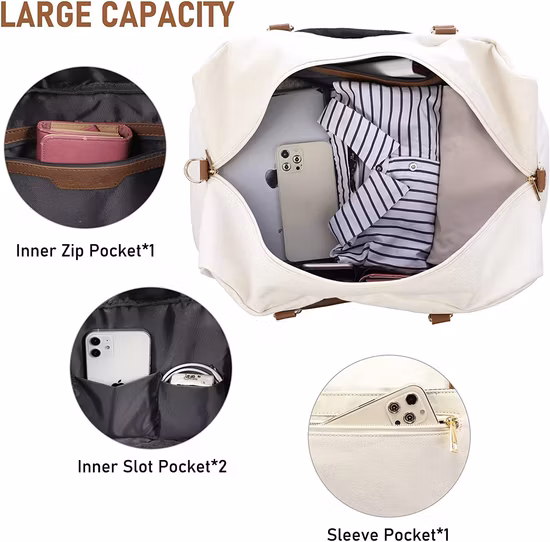 Sac de voyage pour homme Carryall Weekender Duffle Tote Bag Grande taille pour femme Carryon Weekend Overnight avec rangement pour chaussures et trousse de toilette